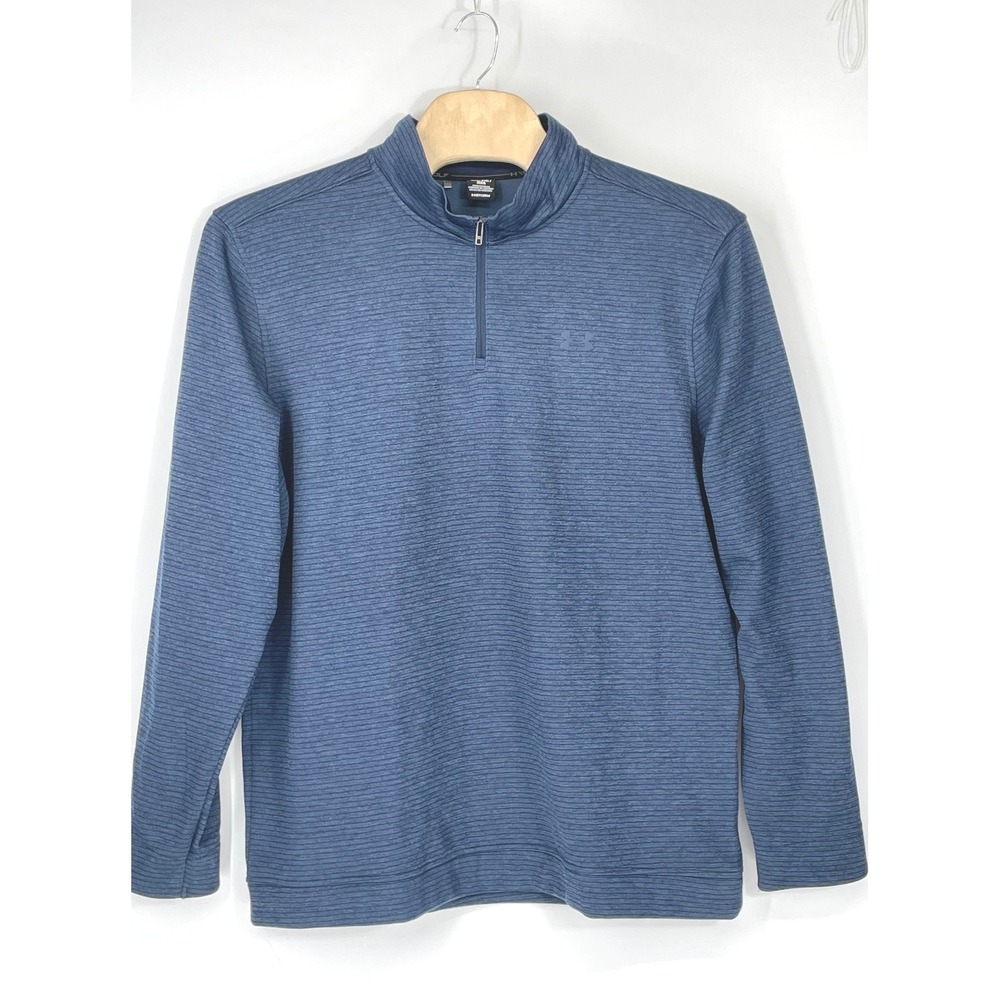 Under Armour Mens Pullover 3XLT 1/4 Zip Blue Storm Golf Performance Textured